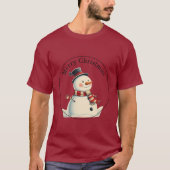 Classic Snowman Christmas Tree Ornament with Hat a T-shirt (Voorkant)