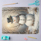 Classic Snowman in Winter | Vintage Christmas Tissuepapier (Craft)