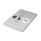 Classic Snowman with Dark Blue Scarf on Grey  Badmat (Gekanteld)