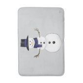 Classic Snowman with Dark Blue Scarf on Grey  Badmat (Voorkant Verticaal)