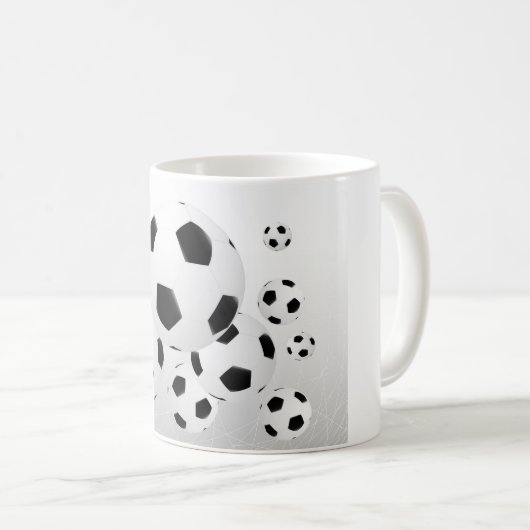 Classic Soccer Football Balls Flying Sports Koffiemok (Voorkant rechts)