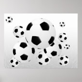 Classic Soccer Football Balls Flying Sports Poster (Voorkant)
