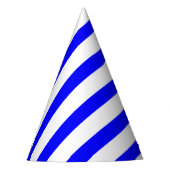Classic Solid White and Blue Striped Stylish Feesthoedjes (Voorkant)