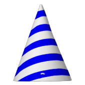 Classic Solid White and Blue Striped Stylish Feesthoedjes (Rechts)