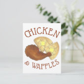 Classic Soul Food Fried Chicken and Waffles Diner Briefkaart (Staand voorkant)