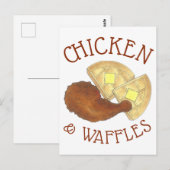 Classic Soul Food Fried Chicken and Waffles Diner Briefkaart (Voorkant / Achterkant)