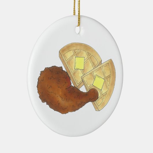 Classic Soul Food Fried Chicken and Waffles Diner Keramisch Ornament (Rechts)