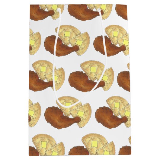Classic Soul Food Fried Chicken and Waffles Diner Medium Cadeauzakje (Voorkant)