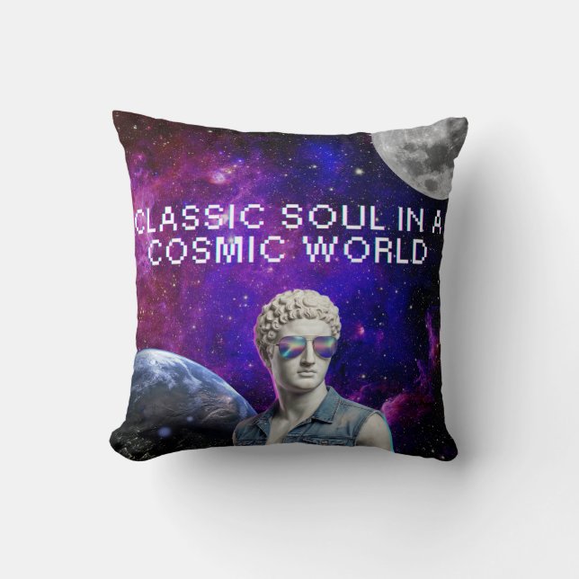 Classic soul in a cosmic world kussen (Voorkant)