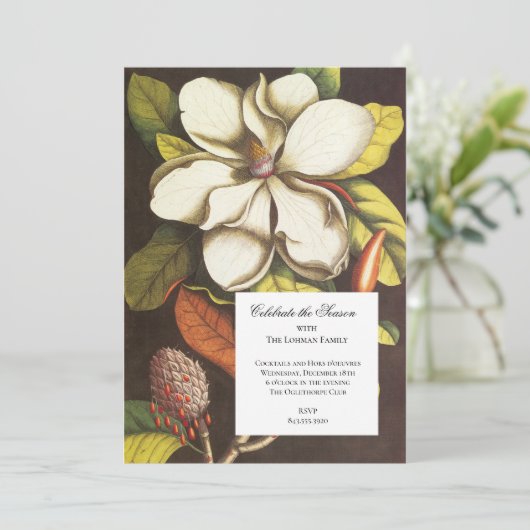 Classic Southern Magnolia Uitnodiging (Staand voorkant)