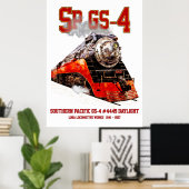 Classic Southern Pacific GS-4 Steam Locomotive Poster (Thuiskantoor)