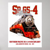 Classic Southern Pacific GS-4 Steam Locomotive Poster (Voorkant)