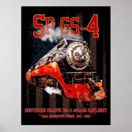 Classic Southern Pacific GS-4 Steam Locomotive Poster