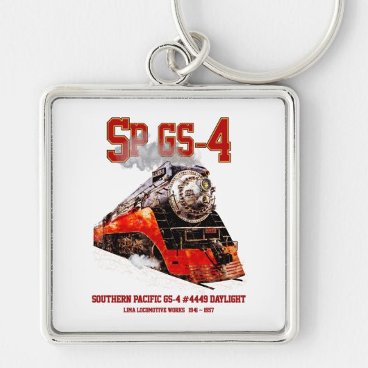 Classic Southern Pacific GS-4 Steam Locomotive Sleutelhanger (Voorkant)