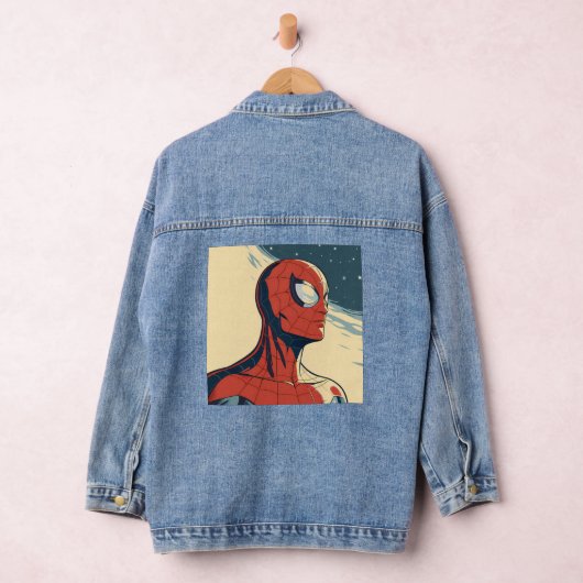 Classic Spider-Man with Dynamic Cosmic Background Denim Jacket (Hangar)