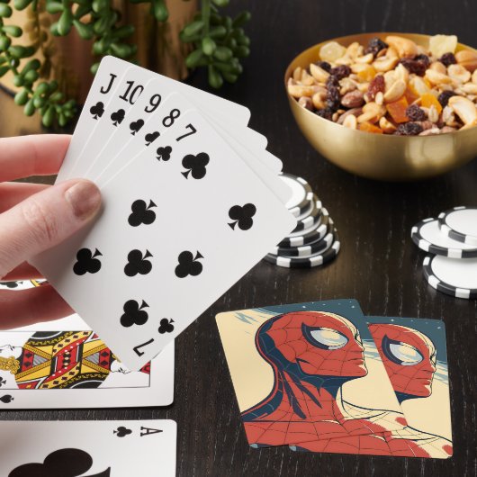 Classic Spider-Man with Dynamic Cosmic Background Pokerkaarten (Insitu)