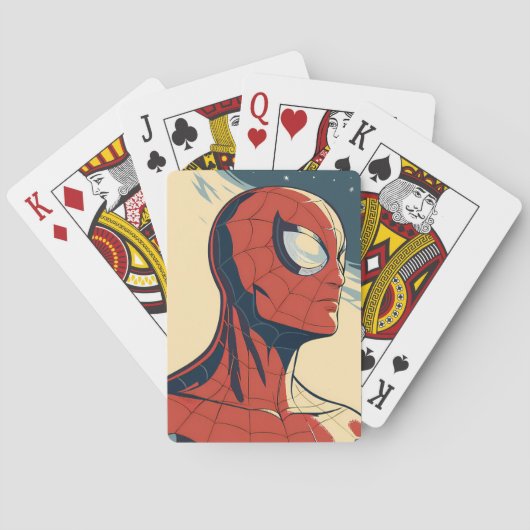 Classic Spider-Man with Dynamic Cosmic Background Pokerkaarten (Achterkant)