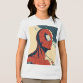 Classic Spider-Man with Dynamic Cosmic Background Tri-Blend Shirt (Voorkant)
