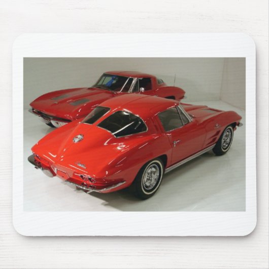 Classic Split Window Red Corvette Muismat (Voorkant)