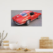 Classic Split Window Red Corvette Poster (Keuken)