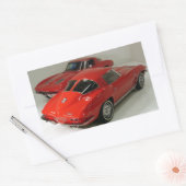Classic Split Window Red Corvette Rechthoekige Sticker (Envelop)