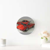 Classic Split Window Red Corvette Ronde Klok (Huis)