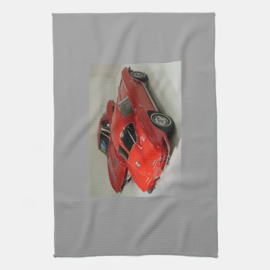 Classic Split Window Red Corvette Theedoek (Verticaal)