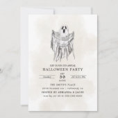 Classic Spooky Bossen Sheet Ghost Halloween Kaart (Voorkant)