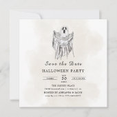 Classic Spooky Woods Sheet Ghost Halloween Save The Date (Voorkant)