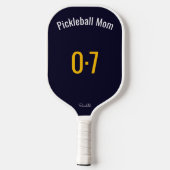 Classic Sporty Pickleball Mom Custom Name Number Paddle (Achterkant)