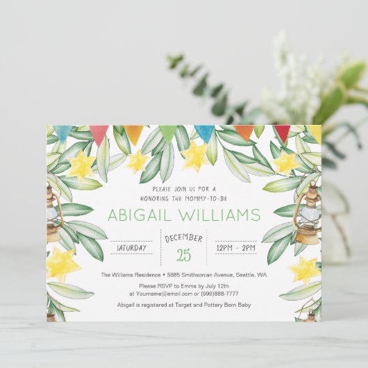 Classic Spring Garden Greenery Baby shower Kaart (Staand voorkant)