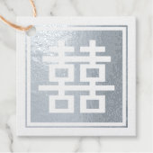 Classic Square Double Happiness Chinese Wedding Fo Bedankjes Labels (Voorkant)