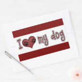 Classic Square Sticker/I Love my Dog Rechthoekige Sticker (Envelop)