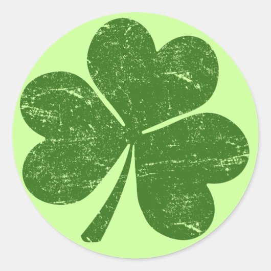 Classic St Paddys Shamrock Ronde Sticker (Voorkant)