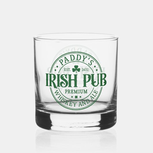 Classic St Patrick's Day Paddy's Irish Pub Whisky Glas (Voorkant)