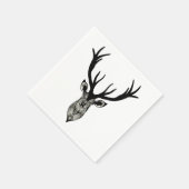 Classic Stag Deer Head Black Grey Animal Servetten (Hoek)