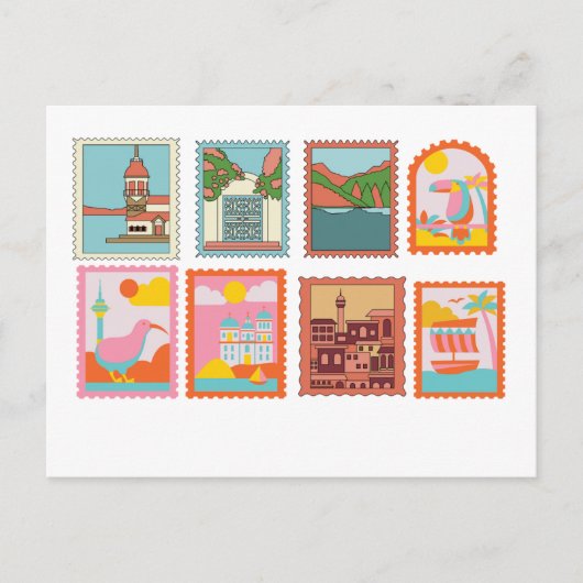 CLASSIC STAMPS ART POSTCARD BRIEFKAART (Voorkant)