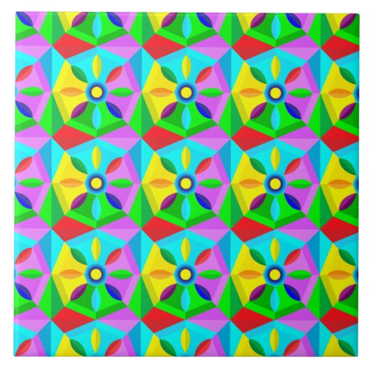 Classic Star Flower Keramische tegel Tegeltje (Voorkant)