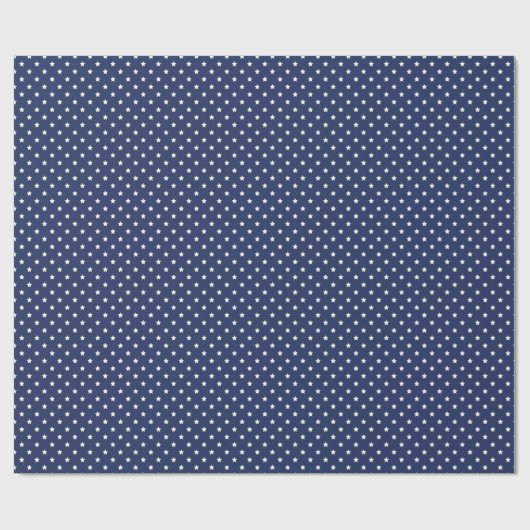 Classic Stars White - Navy Blue Cadeaupapier (Vlak)