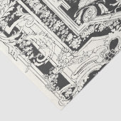 Classic Stijlvol Elegant Zwart Barok Ornament Tissuepapier (Detail)