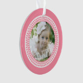 Classic Stippen Baby Foto Roze Ornament (voorkant)