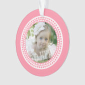 Classic Stippen Baby Foto Roze Ornament (voorkant)