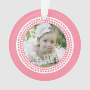 Classic Stippen Baby Foto Roze Ornament