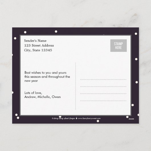 Classic Stippen Kerstkaart Briefkaart (Achterkant)