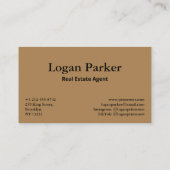 Classic Stitched Leather Real Estate Business Card Visitekaartje (Achterkant)
