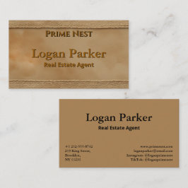 Classic Stitched Leather Real Estate Business Card Visitekaartje