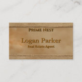 Classic Stitched Leather Real Estate Business Card Visitekaartje (Voorkant)