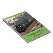 Classic stoomtrein trainspotting log gepersonalise notitieboek (Rechterzijde)