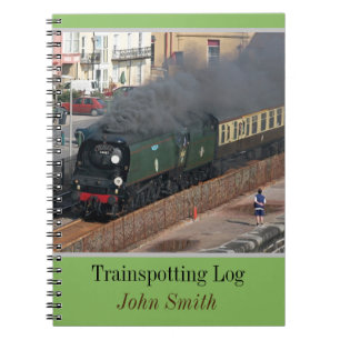 Classic stoomtrein trainspotting log gepersonalise notitieboek