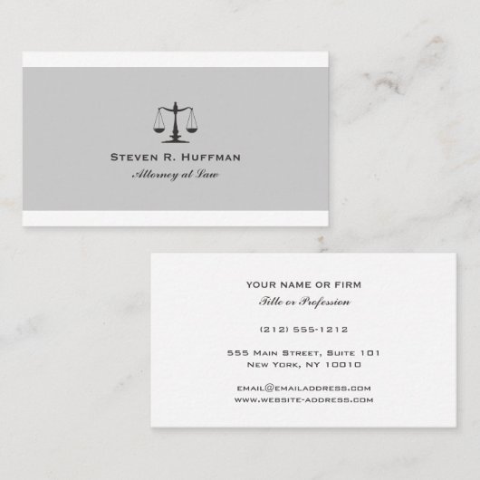 Classic Stripe Attorney of law Justice Scale Visitekaartje (Voorkant / Achterkant)